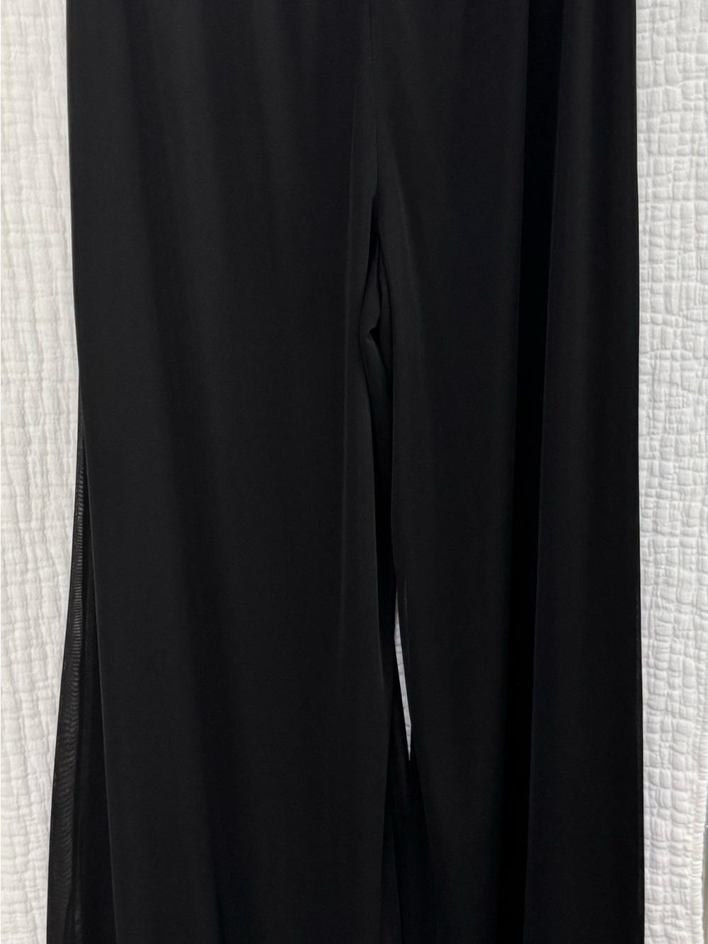 MSK Black Wide-Leg Sheer Overlay Pants